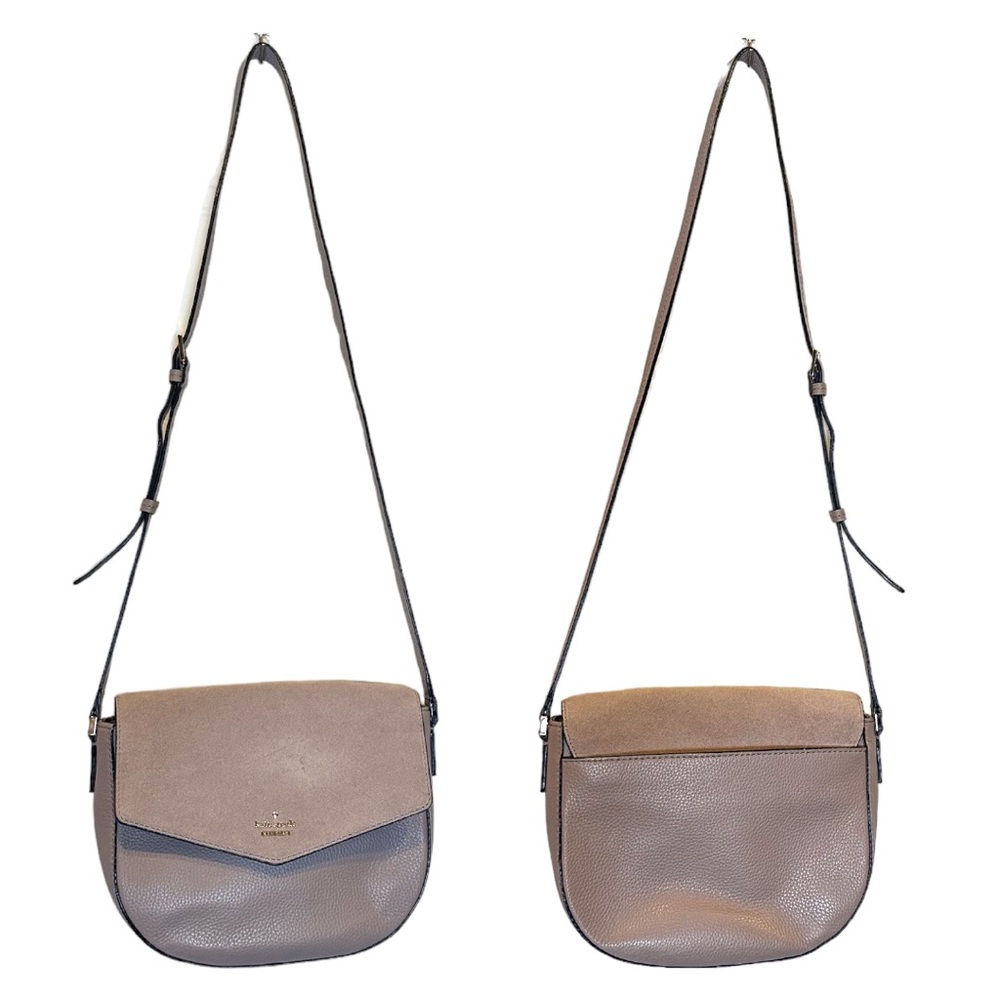 Kate Spade Taupe Spencer Court Lavinia Leather Crossbody Purse